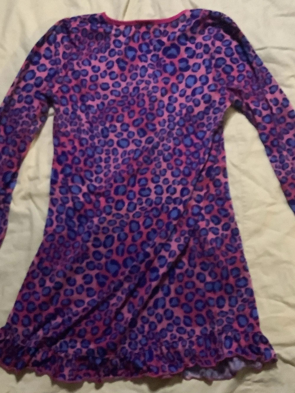 Komar Kids Purple, Pink and Blue Leopard Print Nightgown - Picture 3 of 5